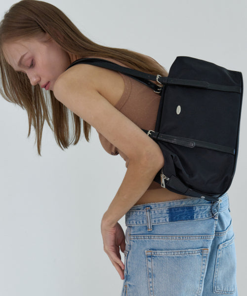 EVENING NYLON SHOULDER BAG BLACK