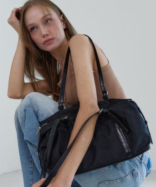 EVENING NYLON SHOULDER BAG BLACK