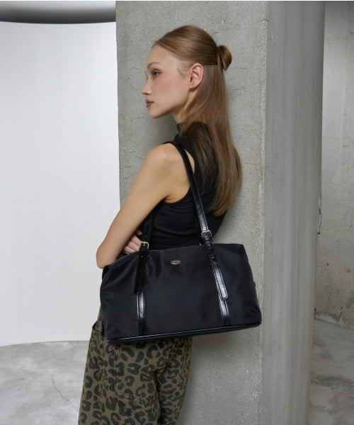 EVENING NYLON SHOULDER BAG BLACK