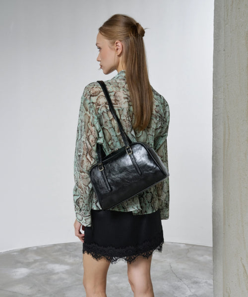 ECHELON BUCKLE SHOULDER BAG - 2 COLORS WHITE