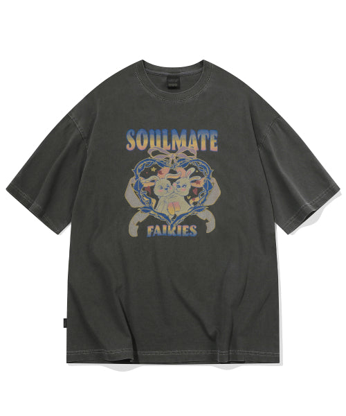 SOULMATE PIGMENT SHORT SLEEVE TEE - 2 COLORS SMOKE BLACK