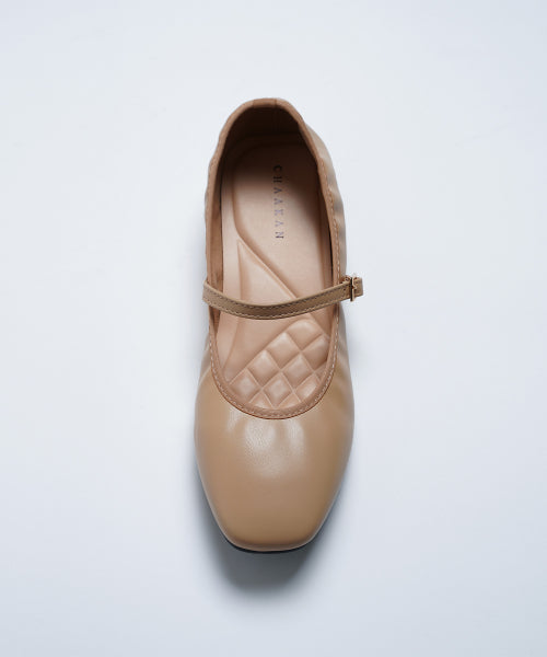 LUNEL MARY JANE SHIRRING FLATS - 4 COLORS BLACK
