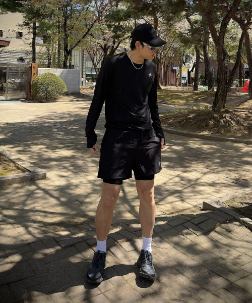 MICRO MESH PERFORMANCE RUNNING LONG SLEEVE - 6 COLORS BLACK