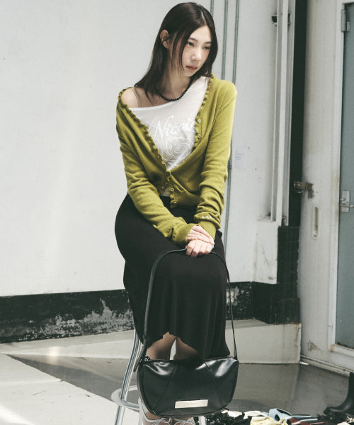 CRYSTAL ROUND SHOULDER BAG #徐睿知同款! BLACK