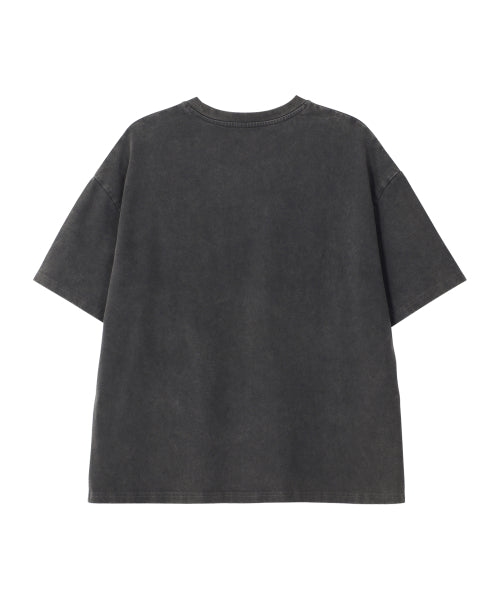GLASSY ROSE PIGMENT TEE - CHARCOAL