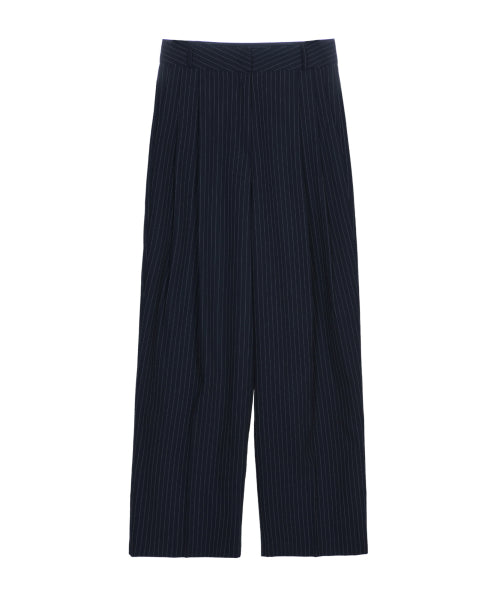 TAILORED STRIPE PINTUCK SLACKS #徐睿知同款! - 2 COLORS NAVY