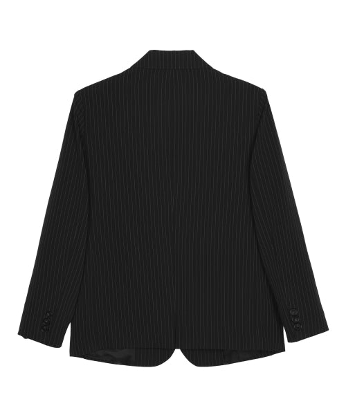 TAILORED STRIPE SINGLE JACKET #徐睿知同款! - 2 COLORS BLACK