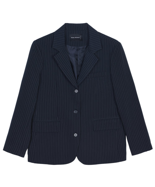 TAILORED STRIPE SINGLE JACKET #徐睿知同款! - 2 COLORS NAVY