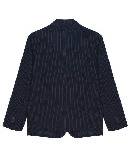 TAILORED STRIPE SINGLE JACKET #徐睿知同款! - 2 COLORS NAVY