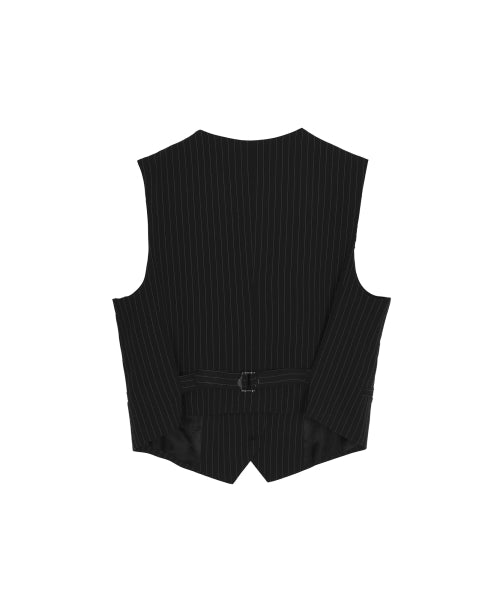 TAILORED STRIPE SINGLE VEST #徐睿知同款! - 2 COLORS BLACK