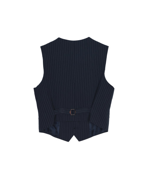 TAILORED STRIPE SINGLE VEST #徐睿知同款! - 2 COLORS NAVY
