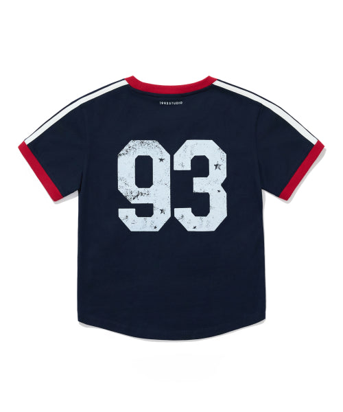 93 TRACK CROP RINGER T-SHIRT - 5 COLORS NAVY