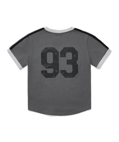 93 TRACK CROP RINGER T-SHIRT - 5 COLORS CHARCOAL