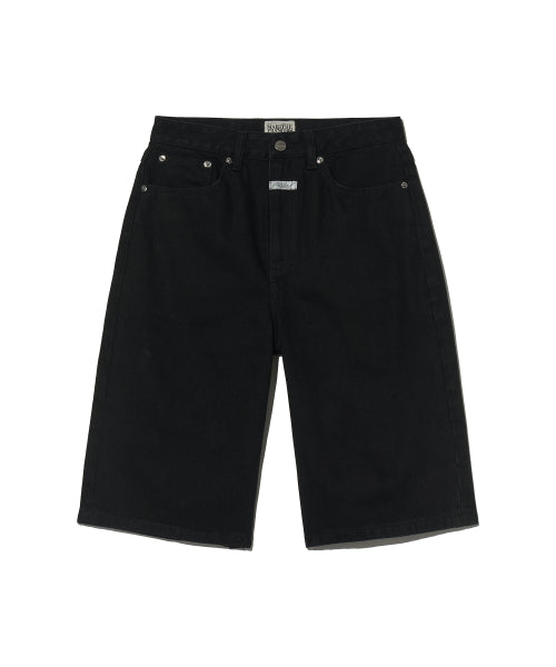 W LONG BERMUDA DENIM PANTS - 3 COLORS BLACK