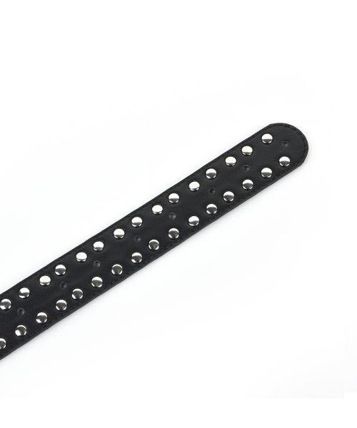 TWO RING RIVET LEATHER BELT #徐睿知同款! BLACK