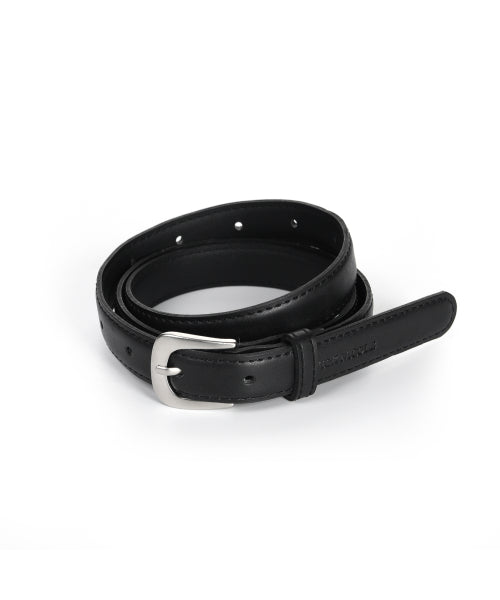 SILVER BUCKLE LEATHER BELT #徐睿知同款! - 2 COLORS BROWN