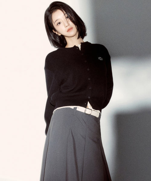 MIDDLE BUCKLE LEATHER BELT #徐睿知同款! - 3 COLORS CREAM
