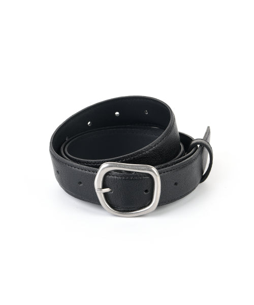 MIDDLE BUCKLE LEATHER BELT #徐睿知同款! - 3 COLORS CREAM