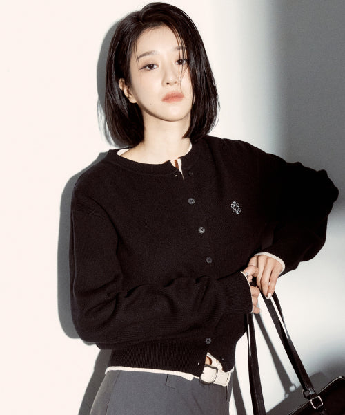 CLASSIC ROUND KNIT CARDIGAN #徐睿知同款! WHITE
