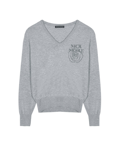 NICOLE MINI ROSE JAQUARD KNIT #徐睿知同款! - 3 COLORS GREY