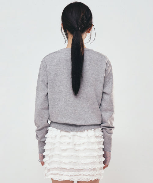 NICOLE MINI ROSE JAQUARD KNIT #徐睿知同款! - 3 COLORS GREY