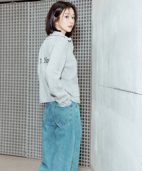 VINTAGE WASHED STRAIGHT DENIM PANTS #徐睿知同款! BLUE