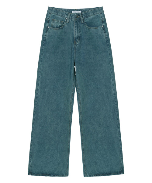 VINTAGE WASHED STRAIGHT DENIM PANTS #徐睿知同款! BLUE