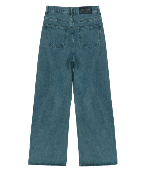 VINTAGE WASHED STRAIGHT DENIM PANTS #徐睿知同款! BLUE