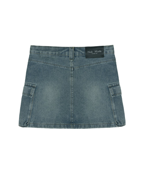 VINTAGE CARGO MINI DENIM SKIRT #徐睿知同款! BLUE