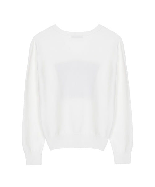 NICOLE ROSE JAQUARD PULLOVER KNIT #徐睿知同款! - 5 COLORS IVORY