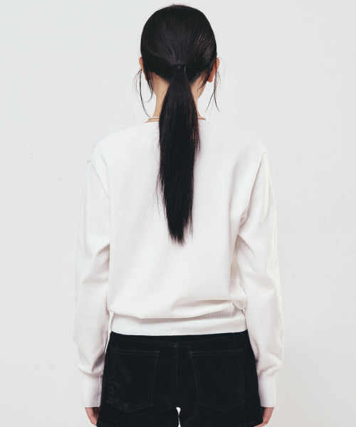 NICOLE ROSE JAQUARD PULLOVER KNIT #徐睿知同款! - 5 COLORS IVORY