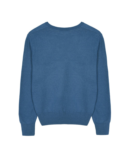 NICOLE ROSE JAQUARD PULLOVER KNIT #徐睿知同款! - 5 COLORS BLUE