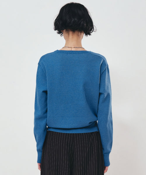 NICOLE ROSE JAQUARD PULLOVER KNIT #徐睿知同款! - 5 COLORS BLUE