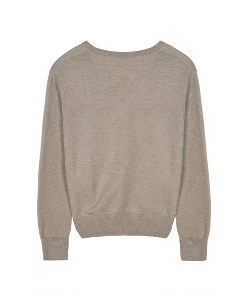 NICOLE ROSE JAQUARD PULLOVER KNIT #徐睿知同款! - 5 COLORS BROWN