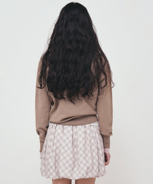 NICOLE ROSE JAQUARD PULLOVER KNIT #徐睿知同款! - 5 COLORS BROWN