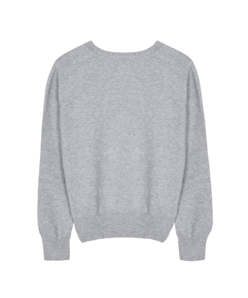NICOLE ROSE JAQUARD PULLOVER KNIT #徐睿知同款! - 5 COLORS GREY