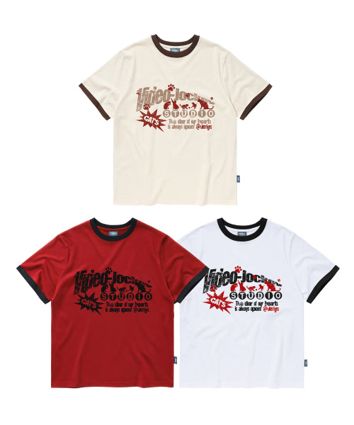CATS GATHER RINGER TEE - 2 COLORS