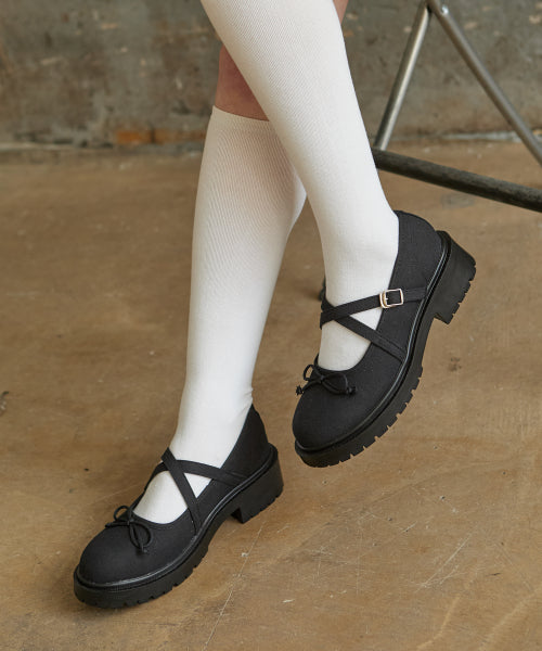 RIBBON STRAP MARY JANE BLACK