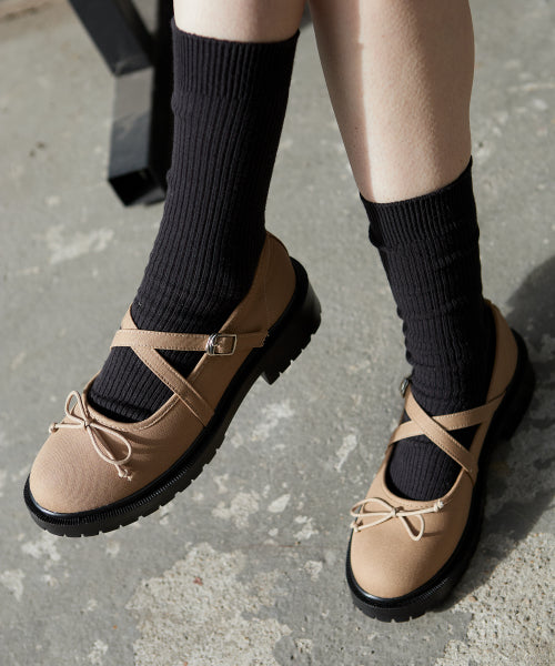 RIBBON STRAP MARY JANE BEIGE