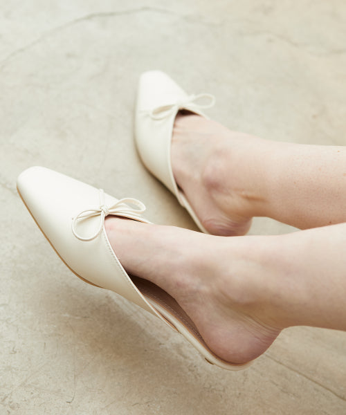 RIBBON MULE EMMA IVORY