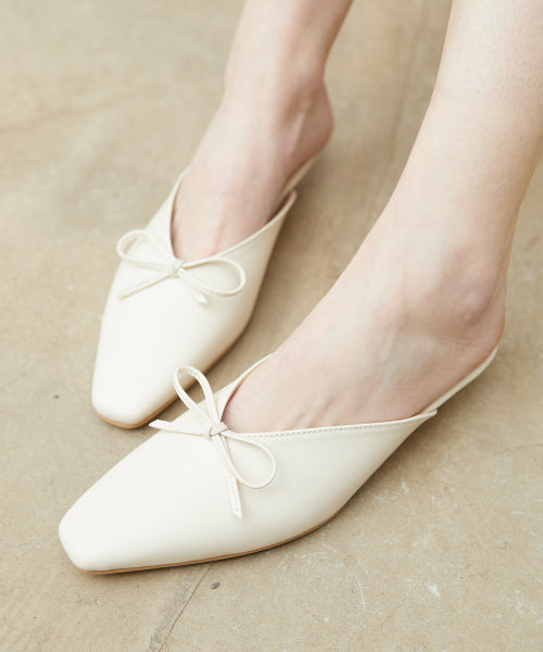 RIBBON MULE EMMA IVORY