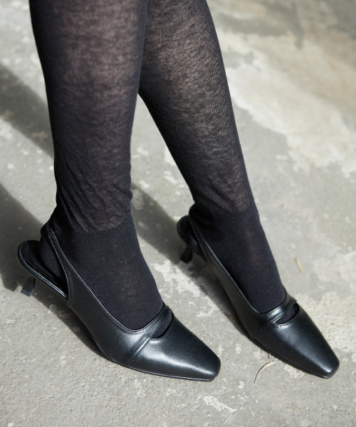KITTEN HEEL SLINGBACK EVA BLACK