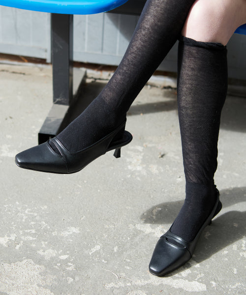 KITTEN HEEL SLINGBACK EVA BLACK