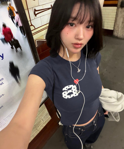 DOT SMALL LETTER TEE NAVY
