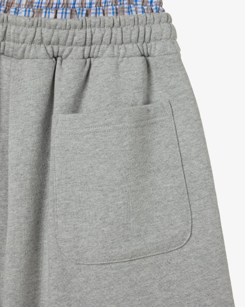 TRUNK LAYERED SWEATSHORTS - 2 COLORS MELANGE GREY