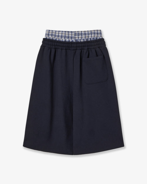 TRUNK LAYERED SWEATSHORTS - 2 COLORS NAVY
