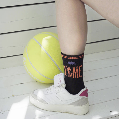 COOLMAX MARATHON RUNNING CREW SOCKS - HOME RUN BLACK