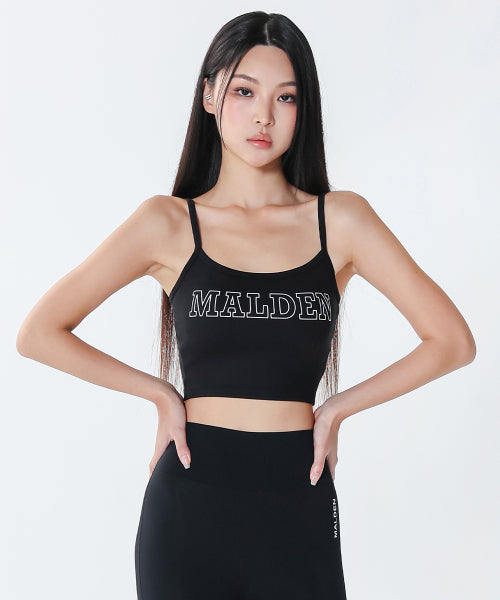 TEXT STRAP CROP TOP - 2 COLORS BLACK