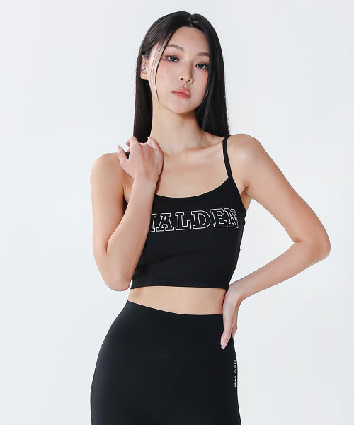 TEXT STRAP CROP TOP - 2 COLORS BLACK
