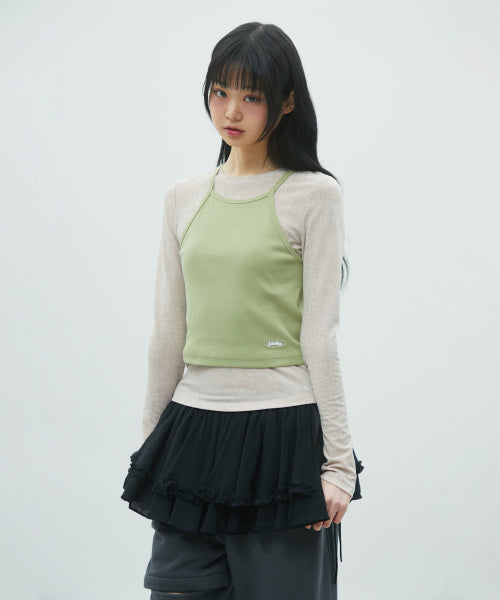 DOUBLE LAYERED LONG SLEEVE TEE GREEN
